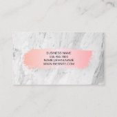Rosa gebürstet | Weißer Marmor Visitenkarte (Rückseite)