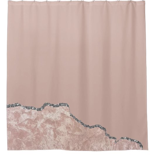 Rosa gebürsteter Glitzer Duschvorhang (Vorderseite)