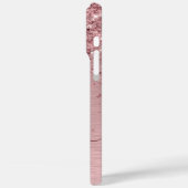 Rosa gebürsteter Glitzer Monogramm Name Case-Mate iPhone Hülle (Rückseite / Links)