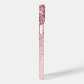 Rosa gebürsteter Glitzer Monogramm Name Case-Mate iPhone Hülle (Rückseite / Rechts)