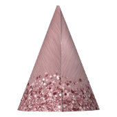 Rosa gebürsteter Glitzer Monogramm Name Partyhütchen (Rückseite)