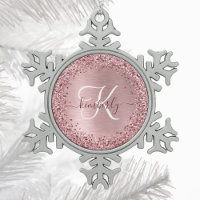 Rosa gebürsteter Glitzer Monogramm Name