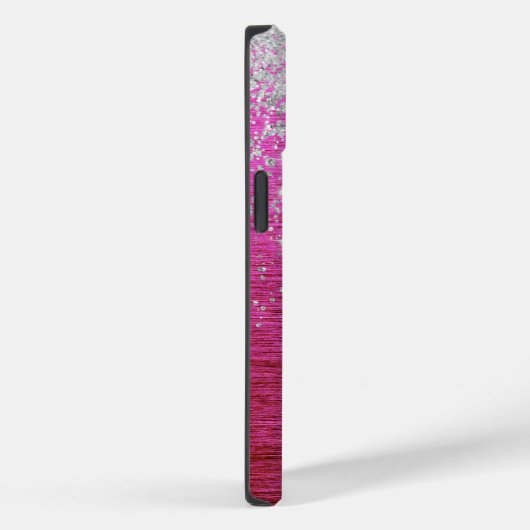 Rosa, gebürstetes Metall - Silbertablett Glitzer M Case-Mate iPhone Hülle (Rückseite / Rechts)
