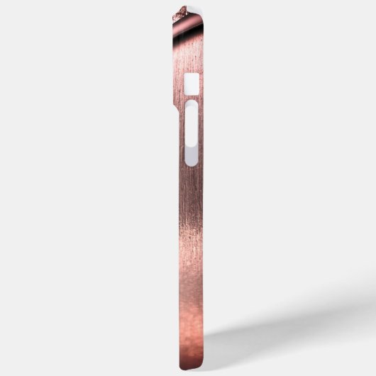 Rosa gebürstetes Metall und mit Monogramm metallis Case-Mate iPhone Hülle (Rückseite / Links)