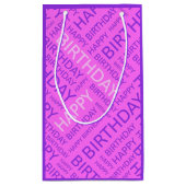 Rosa Geburt lila individuelle Name Kleine Geschenktüte (Rückseite)
