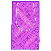 Rosa Geburt lila individuelle Name Kleine Geschenktüte (Vorderseite)