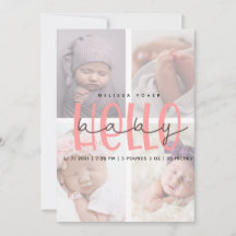 Rosa Geburtsankündigung Mädchen-Skriptkarte