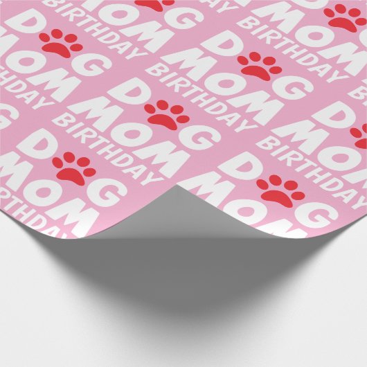 Rosa Geburtshund Mama Geschenkpapier (Ecke)