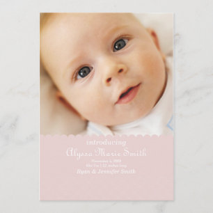 rosa Geburtsmitteilung Ankündigung