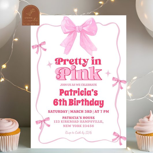 Rosa Geburtstag Einladung