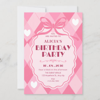 Rosa Geburtstag Einladung