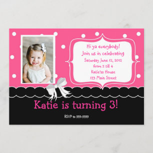 Rosa Geburtstags-Party Einladung