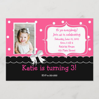 Rosa Geburtstags-Party Einladung