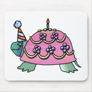 Rosa Geburtstags-Schildkröte Mousepad