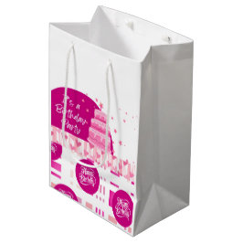 Rosa Geburtstagsfeier Mittlere Geschenktüte