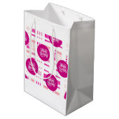 Rosa Geburtstagsfeier Mittlere Geschenktüte (Rückseite Schrägansicht)