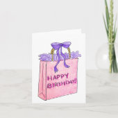 Rosa Geburtstagsgeschenk Karte (Vorderseite)