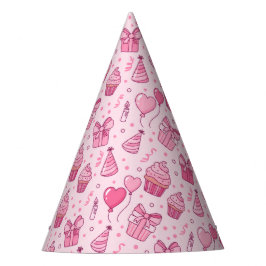 Rosa Geburtstagshut mit Cupcakes Partyhütchen
