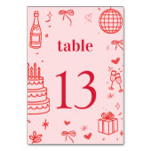 Rosa Geburtstagskarte Tischnummer | Beifall für dr (Vorderseite)