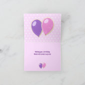 Rosa Geburtstagskekse mit Ballons Karte (Innenseite)