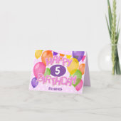 Rosa Geburtstagskekse mit Ballons Karte (Vorderseite)