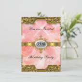 Rosa Geburtstagsparty Glamour Hot Einladung (Stehend Vorderseite)