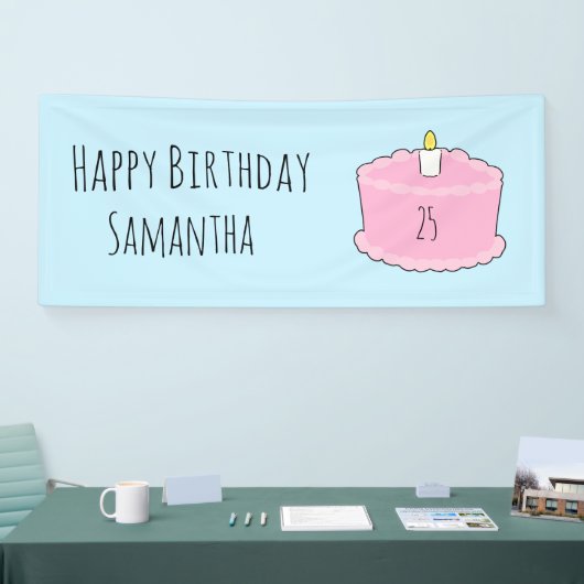 Rosa Geburtstagstorte Banner (Messe)