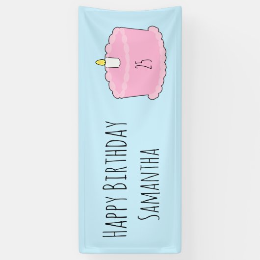 Rosa Geburtstagstorte Banner (Vertikal)