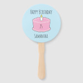 Rosa Geburtstagstorte Fächer (Rückseite)