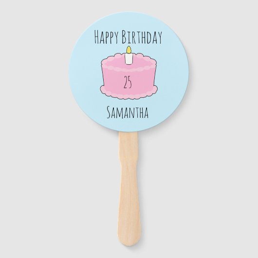 Rosa Geburtstagstorte Fächer (Rückseite)