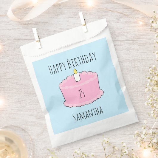 Rosa Geburtstagstorte Geschenktütchen (Ausgeschnitten)