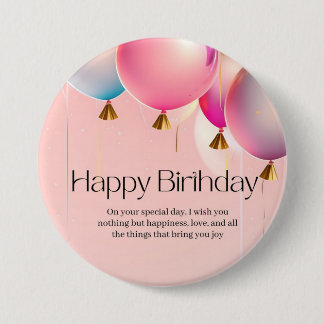 Rosa Geburtstagswünsche Button