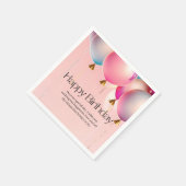 Rosa Geburtstagswünsche Serviette (Ecke)