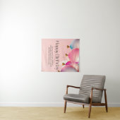 Rosa Geburtstagswünsche Wandteppich (Beispiel (Horizontal))