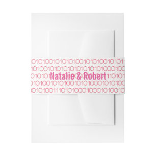 Rosa Geek Chic Binary Code Bands Einladungsbanderole