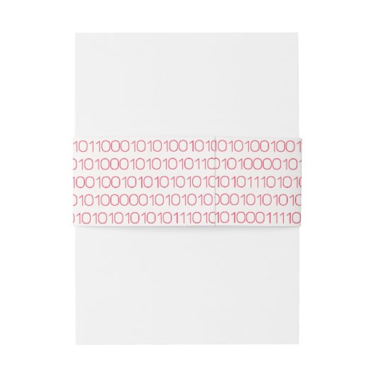 Rosa Geek Chic Binary Code Bands Einladungsbanderole (Rückseitenbeispiel)