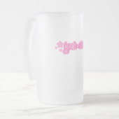 Rosa Geekette Mattglas Bierglas (Vorderseite Links)