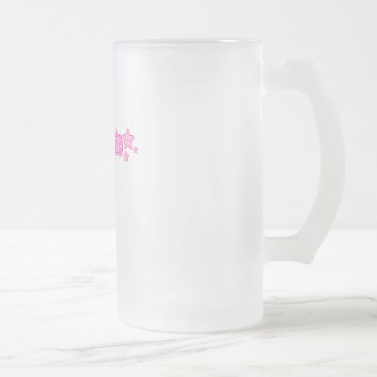 Rosa Geekette Mattglas Bierglas (Rechts)