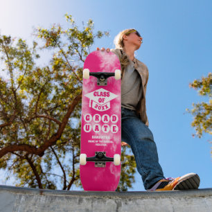 Rosa Gefärbte Krawatte Abschluss Skateboard