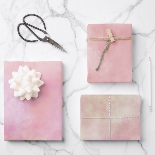 Rosa Gefärbte Krawatte Geschenkpapier Set (Vorderseite)