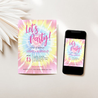 Rosa Gefärbte Krawatte, lasst uns jeden Geburtstag Einladung