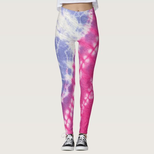 Rosa Gefärbte Krawatte Leggings (Vorderseite)