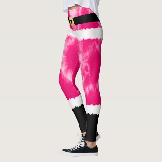 Rosa Gefärbte Krawatte Weihnachtsmann Kostüme Weih Leggings (Links)