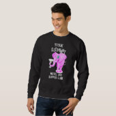 Rosa gefärbter Elefant mit Martini-Glas Sweatshirt (Vorne ganz)