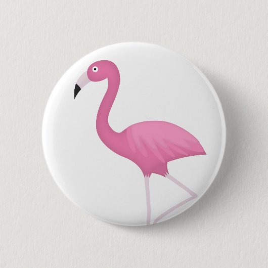 rosa gefiederter Flamingo Button (Vorderseite)