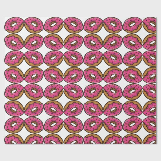 Rosa gefrorener Krapfen mit Regenbogen besprüht Geschenkpapier (Flach)