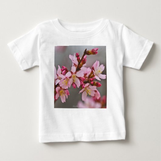 Rosa gegen eine Graue Himmelsblüte Baby T-shirt (Vorderseite)