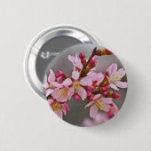 Rosa gegen eine Graue Himmelsblüte Button (Vorne & Hinten)