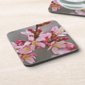 Rosa gegen eine Graue Himmelsblüte Getränkeuntersetzer (Linke Seite)