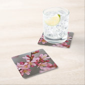 Rosa gegen eine Graue Himmelsblüte Rechteckiger Pappuntersetzer (Vor Ort)